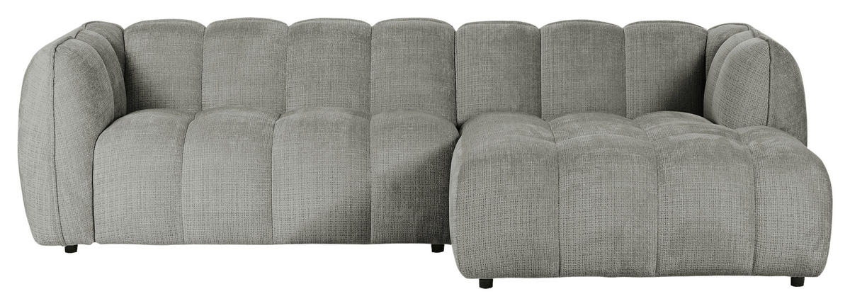 ECKSOFA Dunkelgrau Chenille  - Dunkelgrau/Schwarz, KONVENTIONELL, Kunststoff/Textil (272/172cm) - Carryhome
