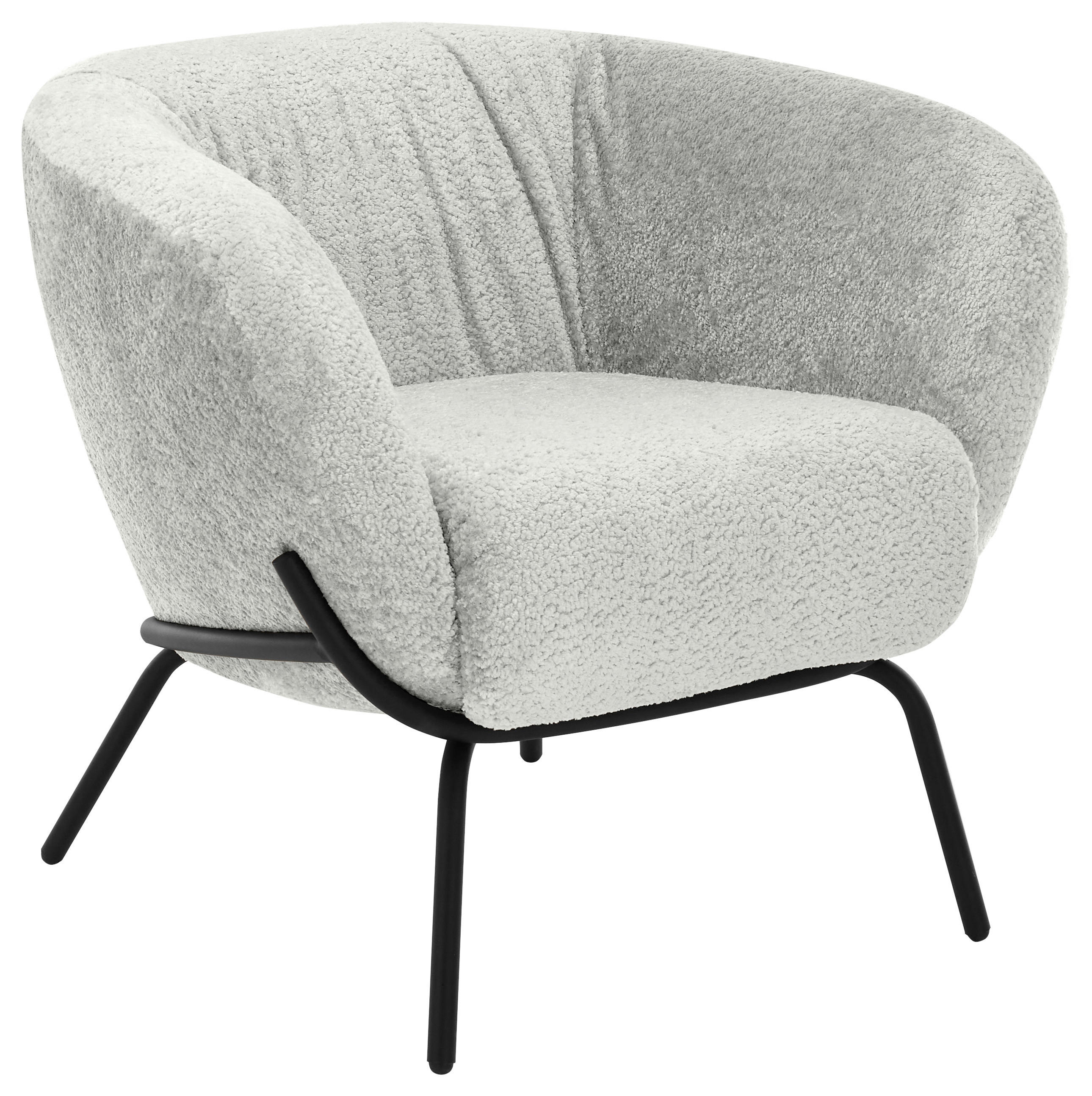 COCKTAILSESSEL - Hellgrau/Schwarz, Design, Textil/Metall (79/71/74cm) - Lomoco