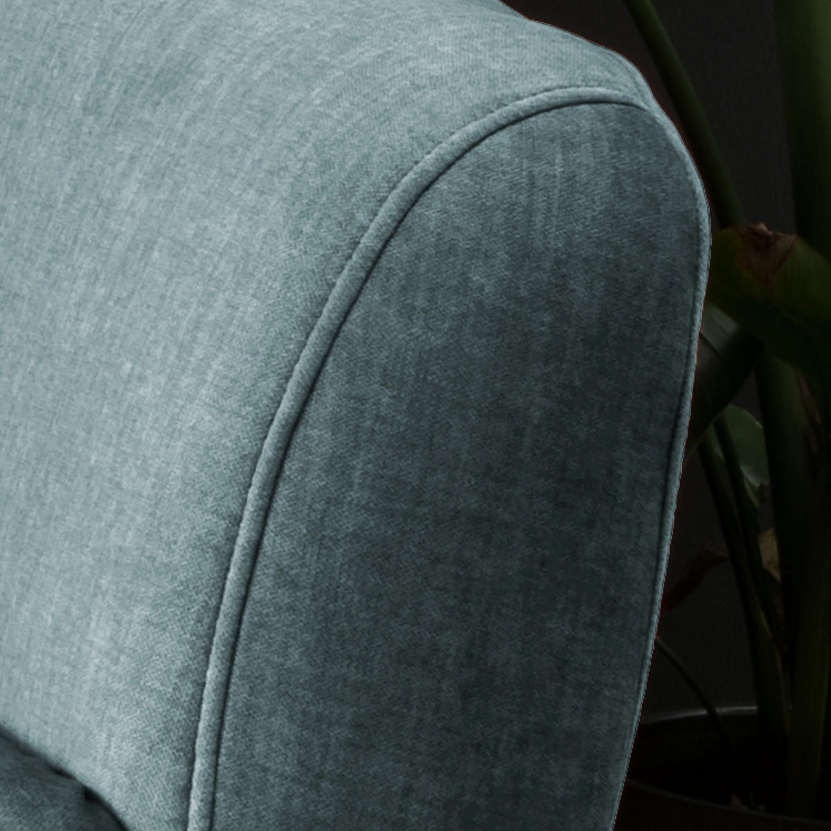 2,5-SITZER in Velours Blau  - Blau/Buchefarben, Modern, Holz/Textil (196/94/103cm) - Livetastic