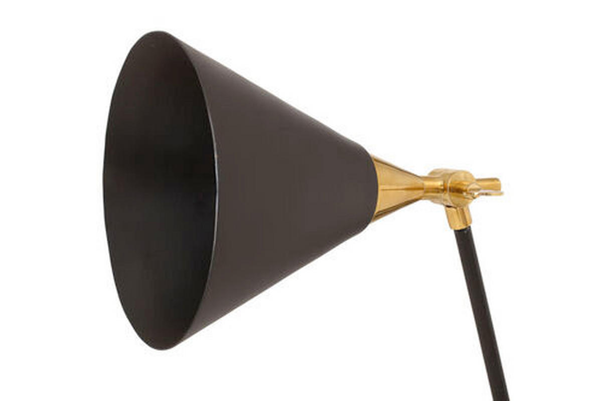 STEHLEUCHTE - Goldfarben/Schwarz, Design, Kunststoff/Stein (23/76/32cm) - Kayoom
