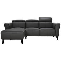 ECKSOFA Grau Echtleder  - Grau, KONVENTIONELL, Leder (223/92,5/173cm) - MID.YOU