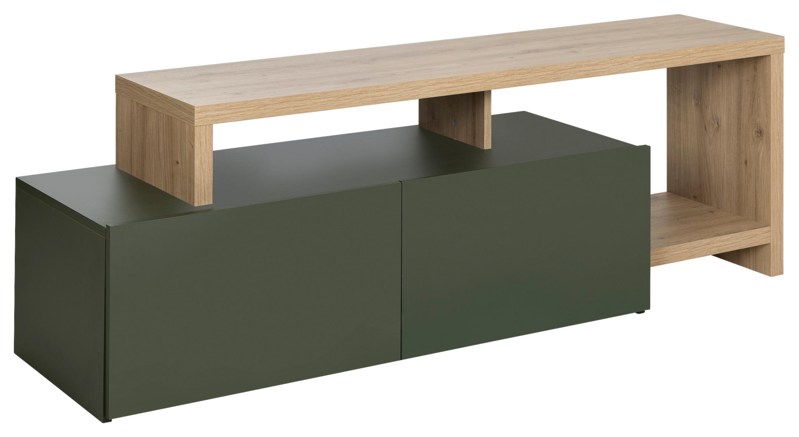 TV-Element Craft Eiche Artisan Dek/Grün,b:155cm