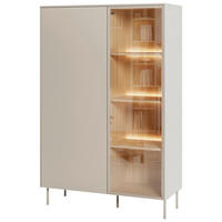 HIGHBOARD 102/156/41 cm Eichefarben, Kaschmir  102/156/41 cm  - Kaschmir/Eichefarben, MODERN, Glas/Holzwerkstoff (102/156/41cm) - Carryhome