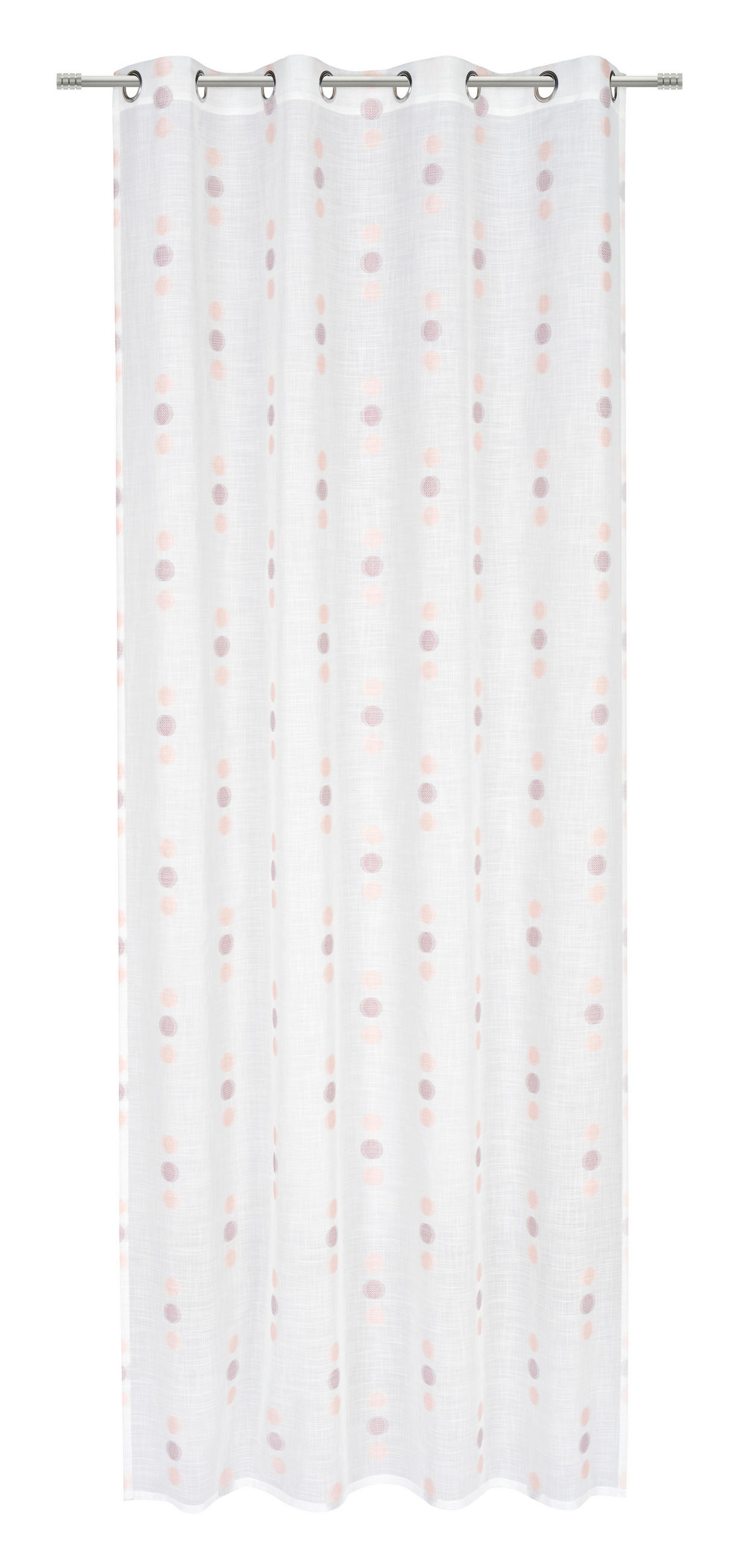 ZAVJESA S RINGOVIMA ljubičasta, višebojno, prirodne boje, bijela 140/280 cm   - bijela/višebojno, Lifestyle, tekstil (140/280cm) - Esposa