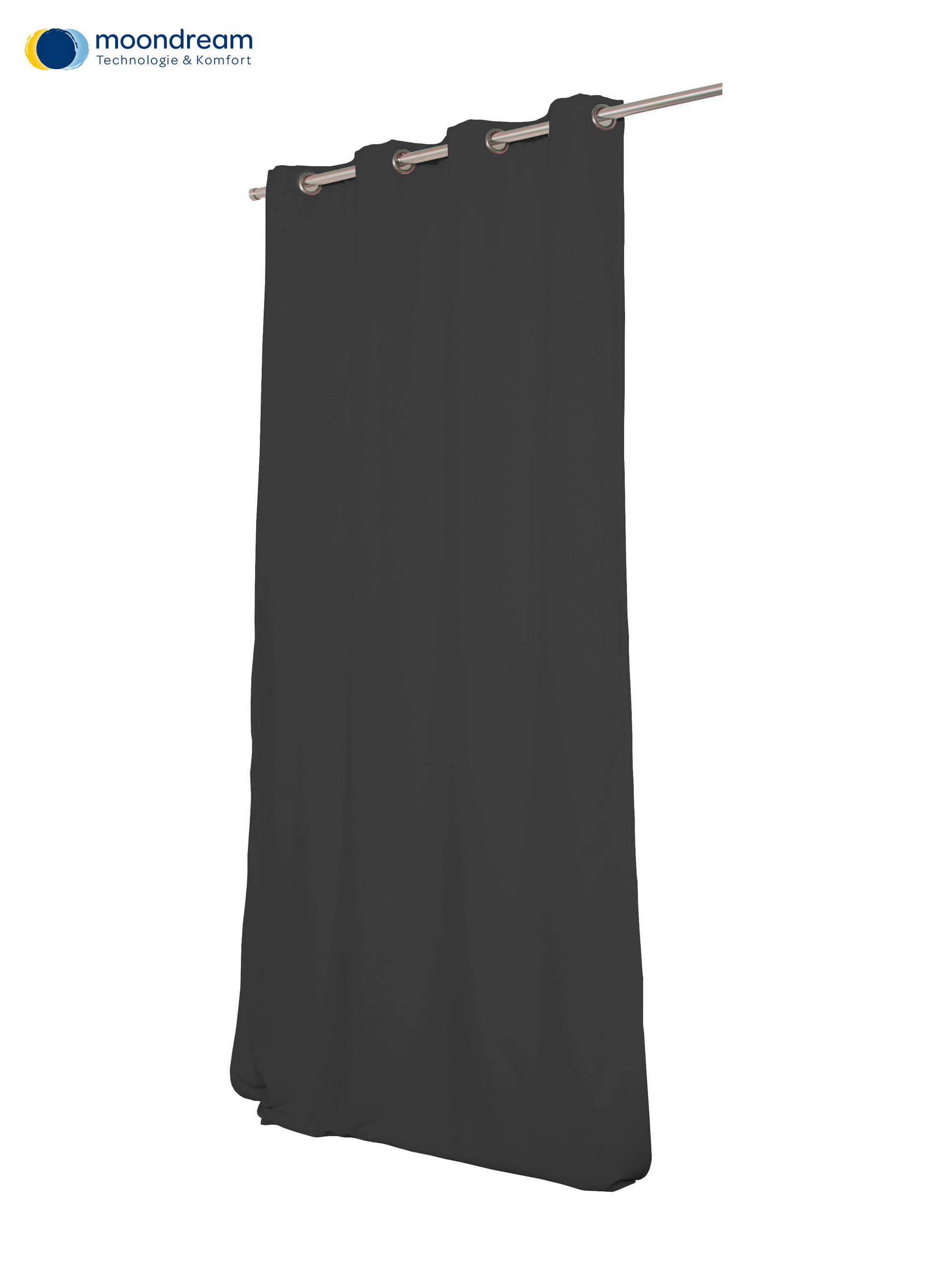 VERDUNKELUNGSVORHANG - Anthrazit, Design, Textil (145/260cm)
