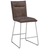 TRESENSTUHL in Edelstahlfarben, Hellbraun  - Hellbraun/Edelstahlfarben, Design, Textil/Metall (56/98/62cm) - Valnatura