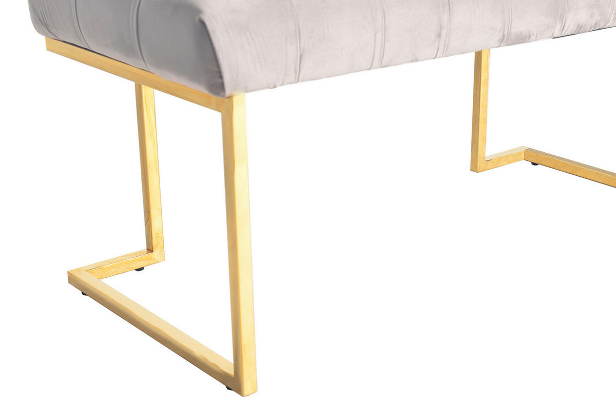 DLHÁ TABURETKA, kov, plast, 47/48/100 cm - sivohnedá/zlatá, Design, kov/plast (47/48/100cm)