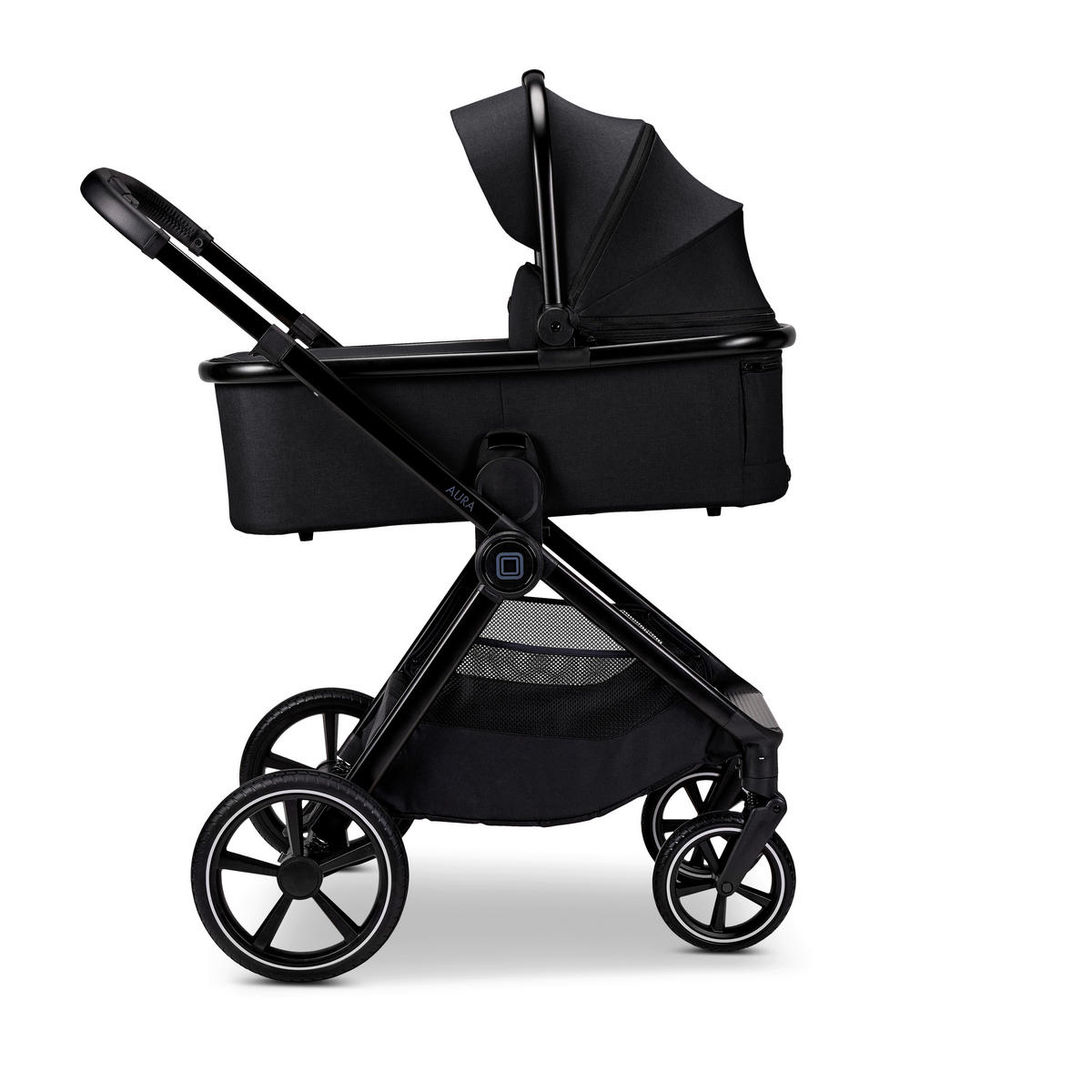 KOMBIKINDERWAGEN  Aura  Onyx Melange  - Schwarz, Basics, Textil (86/61/120cm) - Moon