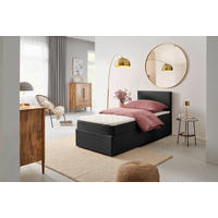 AMERICKÁ POSTEL, 90/200 cm, šedá - šedá/černá, Basics, textil/plast (90/200cm) - P & B