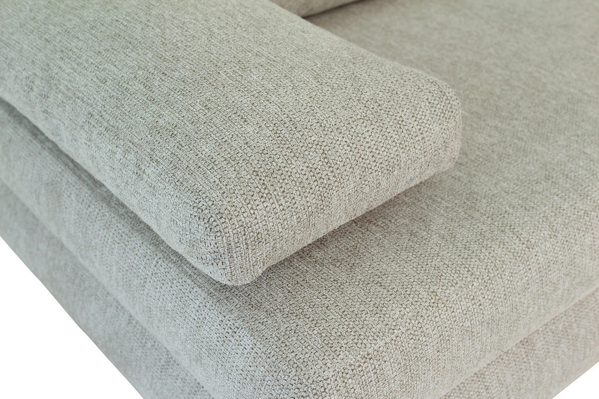 SCHLAFSOFA Webstoff Taupe  - Taupe/Schwarz, Design, Textil/Metall (197/84/92,5cm) - home24