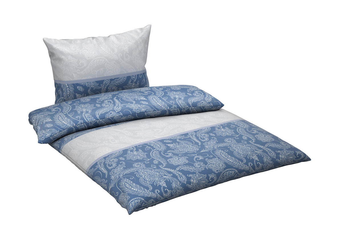 BETTWÄSCHE Satin 140/200 cm  - Blau, Textil (140/200cm) - Novel