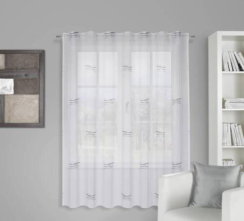 GOTOVA ZAVJESA siva, bijela 140/180 cm - bijela/siva, Konvencionalno, tekstil (140/180cm) - Esposa