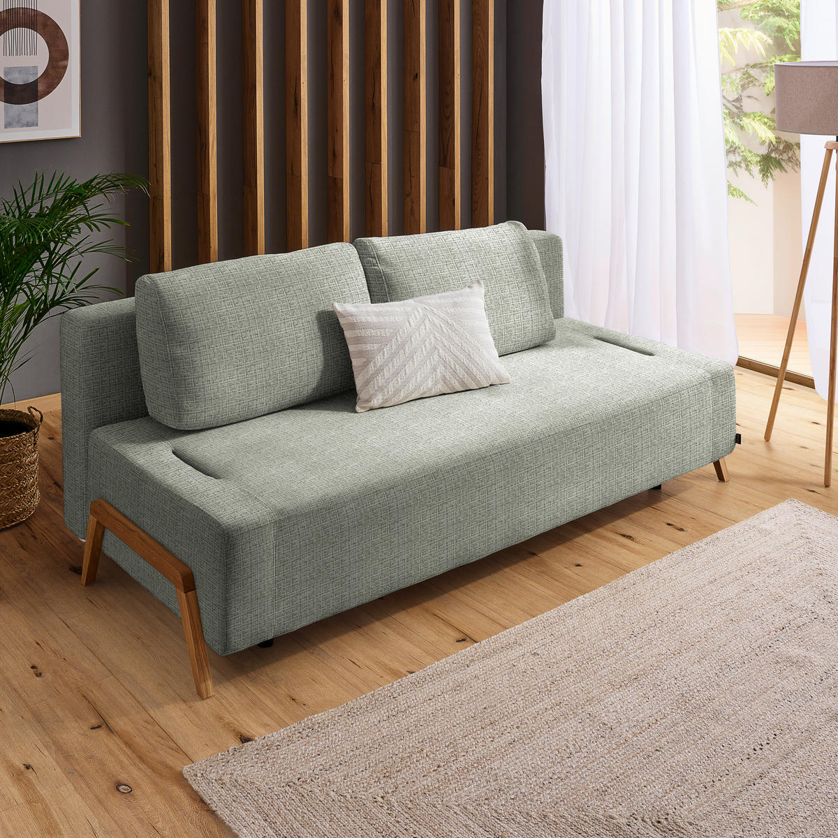 SCHLAFSOFA in Holz, Textil Greige  - Greige/Naturfarben, Design, Holz/Textil (211/88/102cm) - Niels Andersson