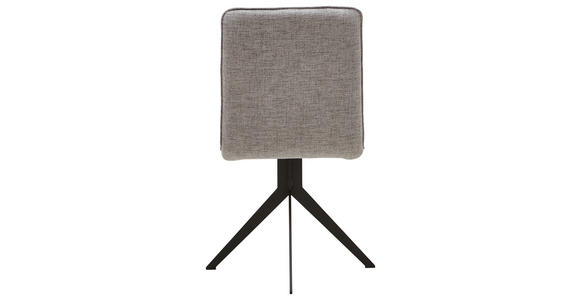 STUHL Webstoff Hellgrau, Schwarz  - Hellgrau/Schwarz, Design, Textil/Metall (46,5/87/64cm) - Voleo