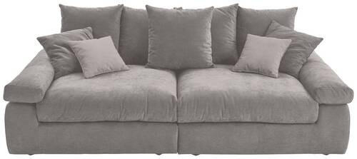 BIGSOFA Feincord Greige  - Greige/Schwarz, Design, Kunststoff/Textil (260/90/140cm) - Carryhome