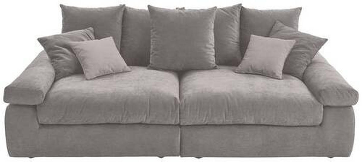BIGSOFA Feincord Greige  - Greige/Schwarz, Design, Kunststoff/Textil (260/90/140cm) - Carryhome