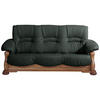 3-SITZER-SOFA in Echtleder Dunkelgrün  - Dunkelgrün/Eichefarben, LIFESTYLE, Leder/Holz (205/95/95cm) - Max Winzer