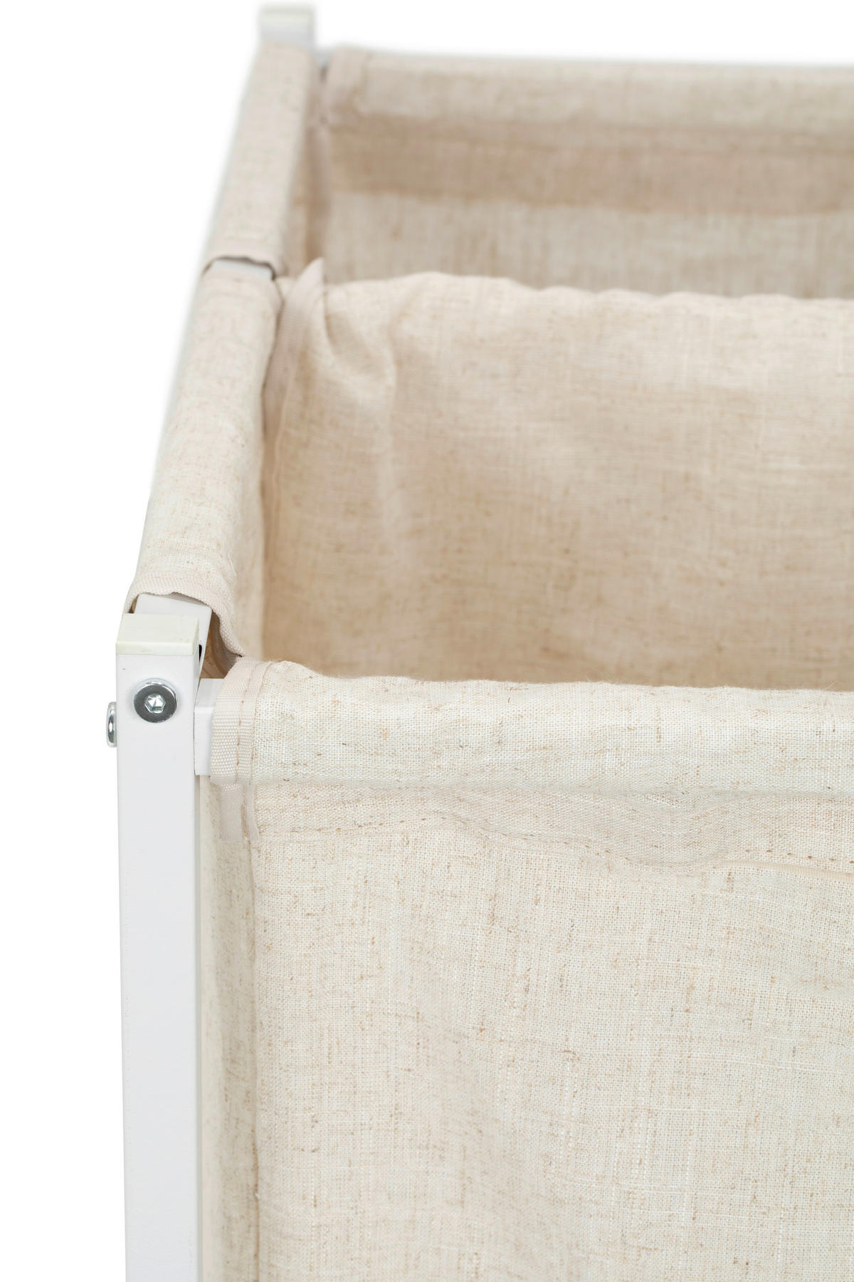 KOŠ NA PRÁDLO - bílá, Moderní, kov/textil (55/80/28cm) - PBJ