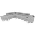 ECKSOFA in Lederlook Hellgrau  - Chromfarben/Hellgrau, KONVENTIONELL, Textil/Metall (224/278cm) - Carryhome