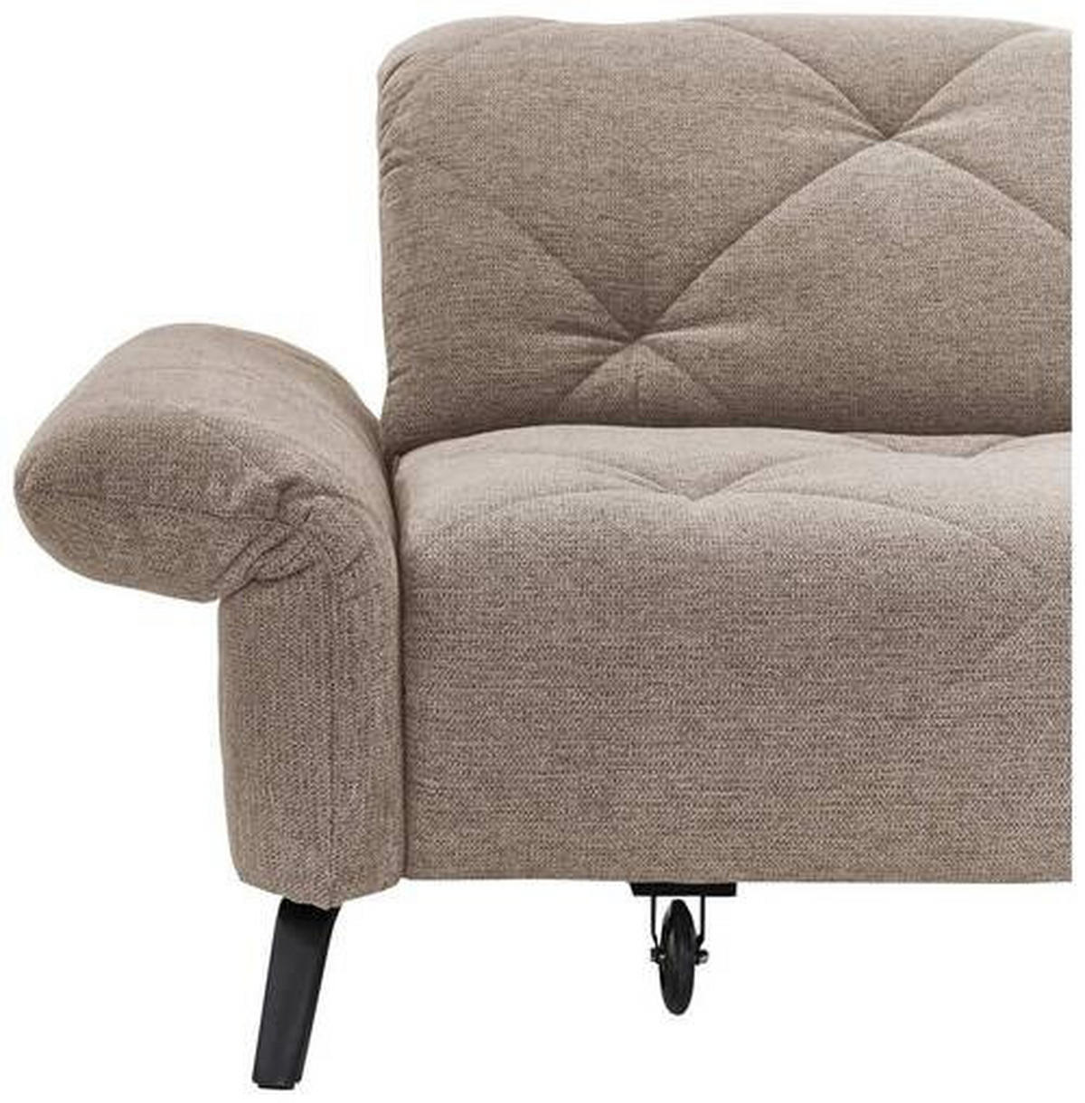 ECKSOFA in Webstoff Taupe  - Taupe/Schwarz, Design, Textil/Metall (244/173cm) - Moderano