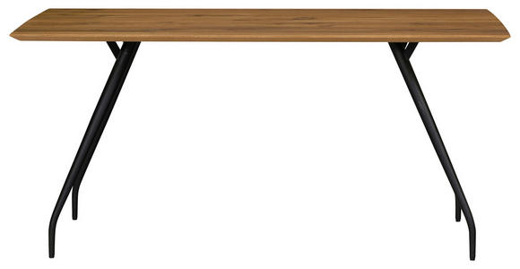 ESSTISCH Eiche rechteckig Schwarz, Eichefarben - Eichefarben/Schwarz, Design, Holz/Holzwerkstoff (160/90/76cm) - Moderano
