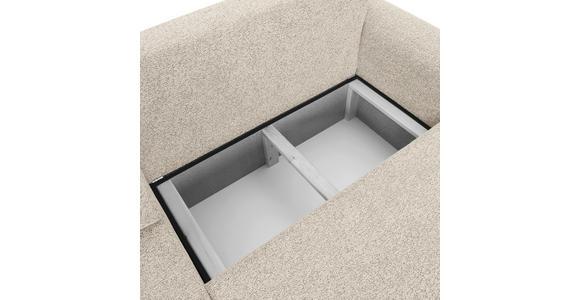 SCHLAFSOFA Flachgewebe Beige  inkl. Zierkissen, Rückenkissen, Bettkasten, Schlaffunktion, Rücken echt, Liegefläche im Originalstoff  - Beige/Schwarz, KONVENTIONELL, Kunststoff/Textil (250/74/92cm) - Carryhome