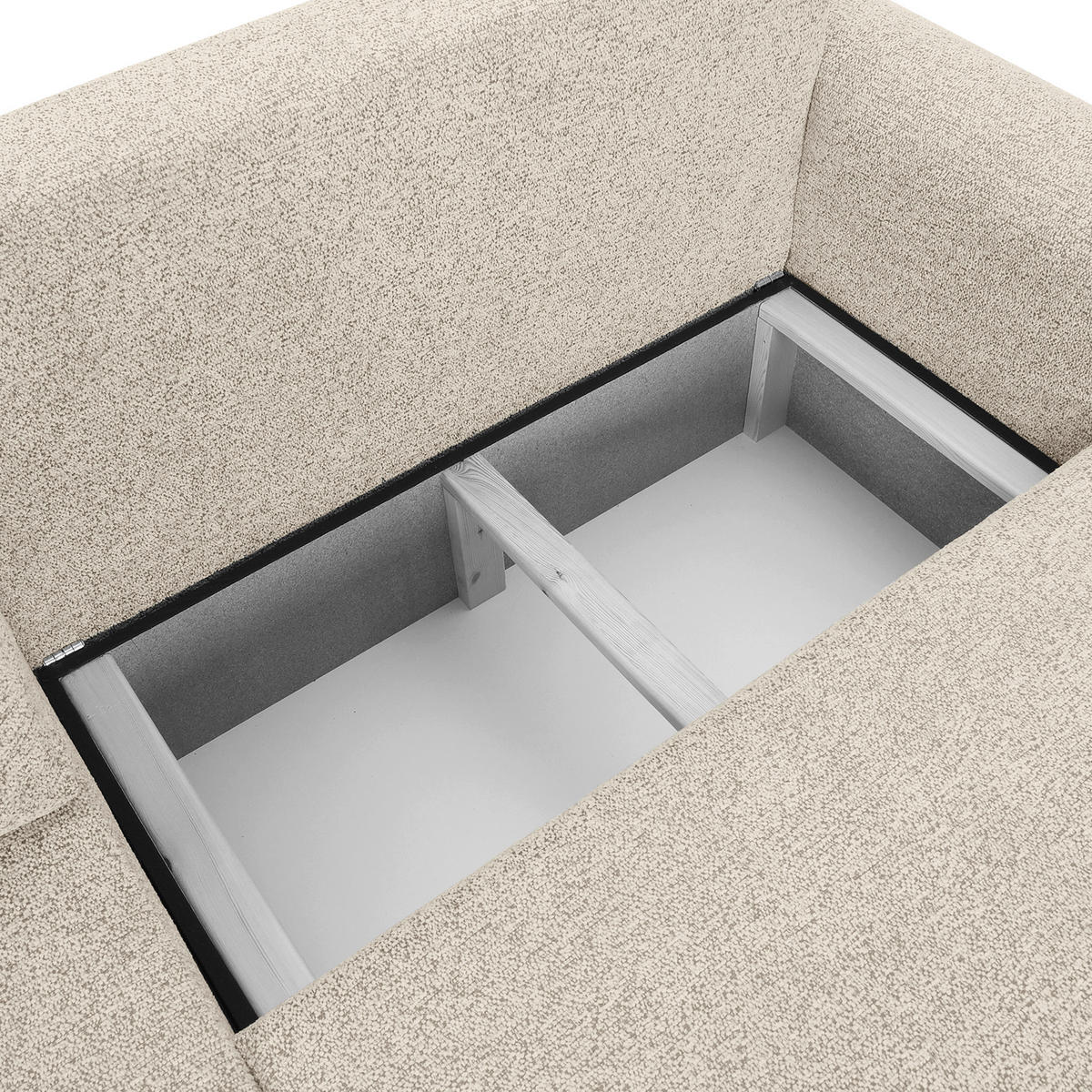 SCHLAFSOFA Flachgewebe Beige  inkl. Zierkissen, Rückenkissen, Bettkasten, Schlaffunktion, Rücken echt, Liegefläche im Originalstoff  - Beige/Schwarz, KONVENTIONELL, Kunststoff/Textil (250/74/92cm) - Carryhome