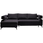 ECKSOFA in Chenille Schwarz  - Schwarz, KONVENTIONELL, Textil/Metall (184/265cm) - Hom`in