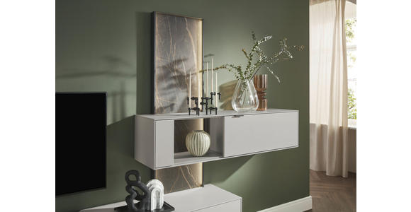 WOHNWAND  in Hellgrau  306/204,9/45,2 cm  - Hellgrau, Design, Glas/Keramik (306/204,9/45,2cm) - Dieter Knoll