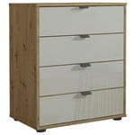 KOMMODE , 40/70/43 cm, 4 Schublade(n)  - Schieferfarben/Eiche Bianco, KONVENTIONELL, Glas/Holzwerkstoff (40/70/43cm) - Dieter Knoll