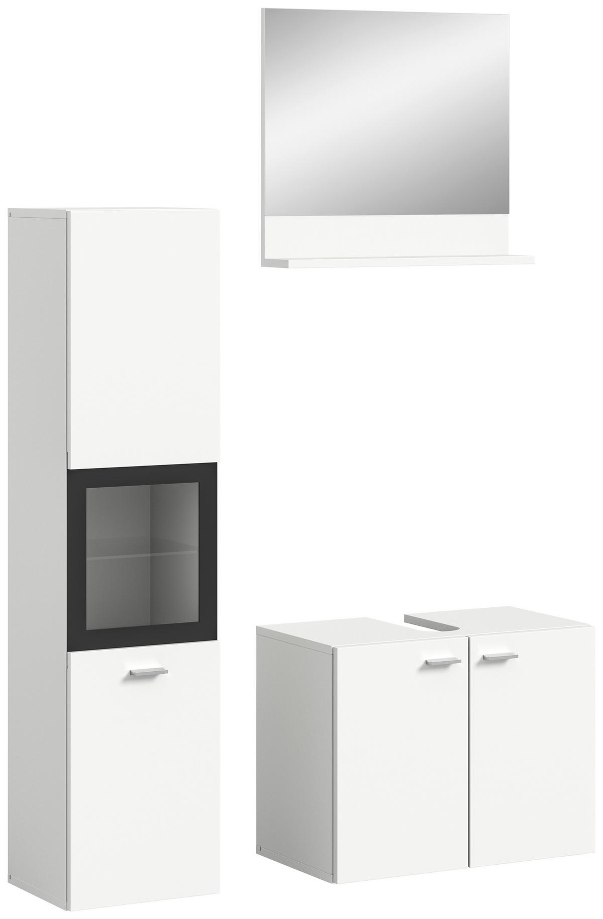 KÚPEĽŇA biela  - biela/strieborná, Modern, kompozitné drevo/plast (87cm) - MID.YOU