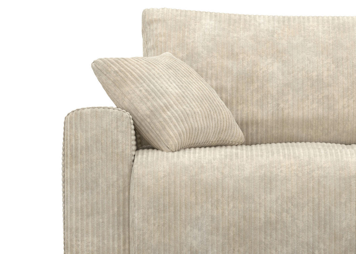 ECKSOFA Naturfarben Webstoff  - Schwarz/Naturfarben, KONVENTIONELL, Kunststoff/Textil (270/192cm) - Carryhome