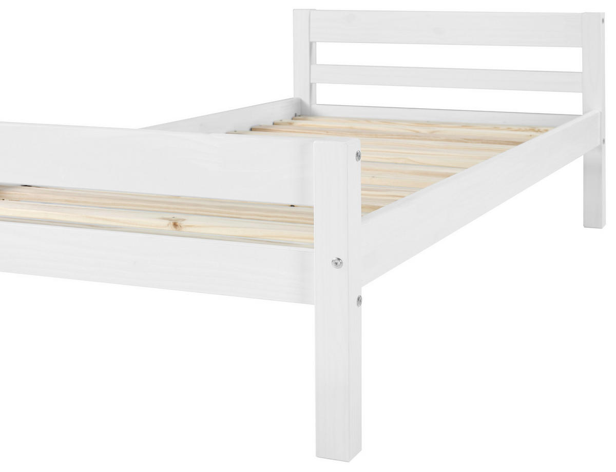 BETT 90/200 cm  in Weiß  - Naturfarben/Weiß, LIFESTYLE, Holz (90/200cm) - MID.YOU