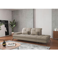 RÉCAMIERE in Flachgewebe Taupe  - Taupe/Schwarz, KONVENTIONELL, Textil/Metall (231/90/122cm) - Sit & More