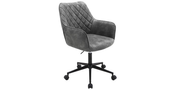 DREHSTUHL Grau, Schwarz - Schwarz/Grau, Design, Kunststoff/Textil (57/88-100/62cm) - Xora