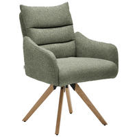 ARMLEHNSTUHL Jacquard  - Eichefarben/Grün, Design, Holz/Textil (62/86/68cm) - Welnova