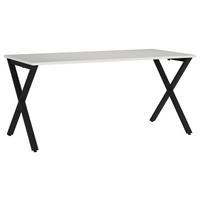 SCHREIBTISCH 160/80/75 cm  in Schwarz, Weiß  - Schwarz/Weiß, MODERN, Holzwerkstoff/Metall (160/80/75cm) - Novel