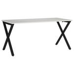 SCHREIBTISCH 160/80/75 cm  in Schwarz, Weiß  - Schwarz/Weiß, MODERN, Holzwerkstoff/Metall (160/80/75cm) - Novel