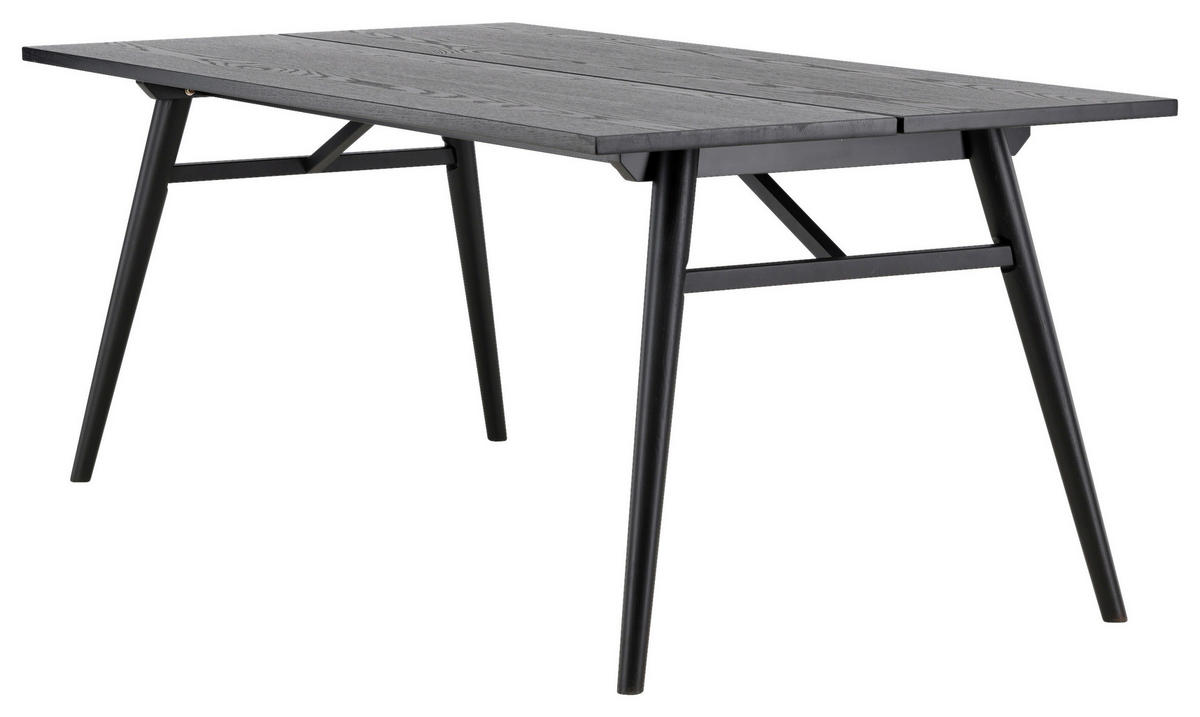 ESSTISCH 195/95/75 cm Nachbildung  Metall, Holzwerkstoff rechteckig Schwarz  - Schwarz, Design, Holzwerkstoff/Metall (195/95/75cm) - Livetastic