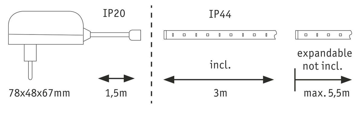 LED-STRIP 300 cm  MaxLED 250  - Silberfarben, Basics, Kunststoff (300cm)