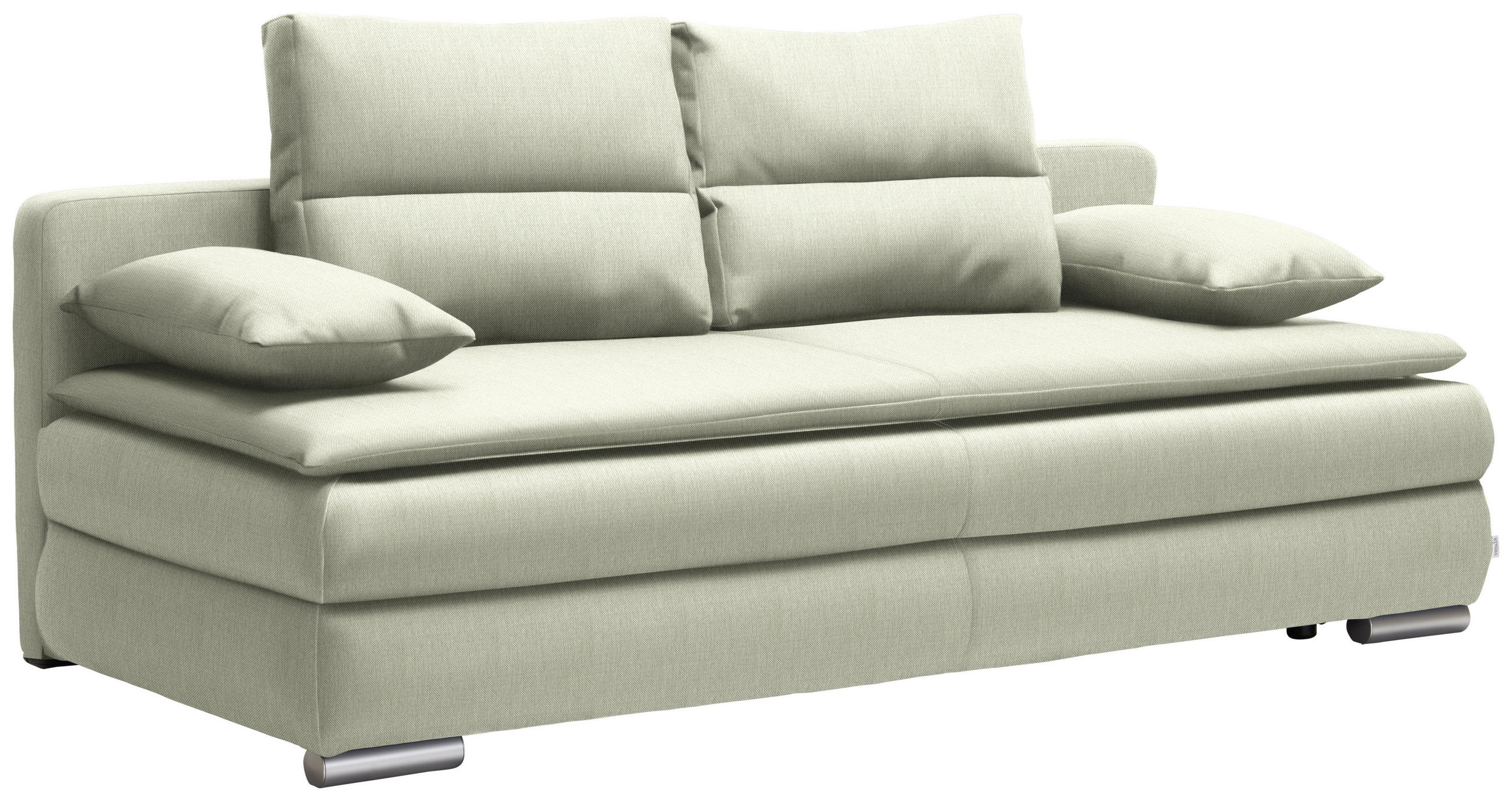 ROZKLADACIA POHOVKA, textil, svetlozelená, strieborná - svetlozelená/strieborná, Konventionell, textil/plast (207/94/90cm) - Livetastic
