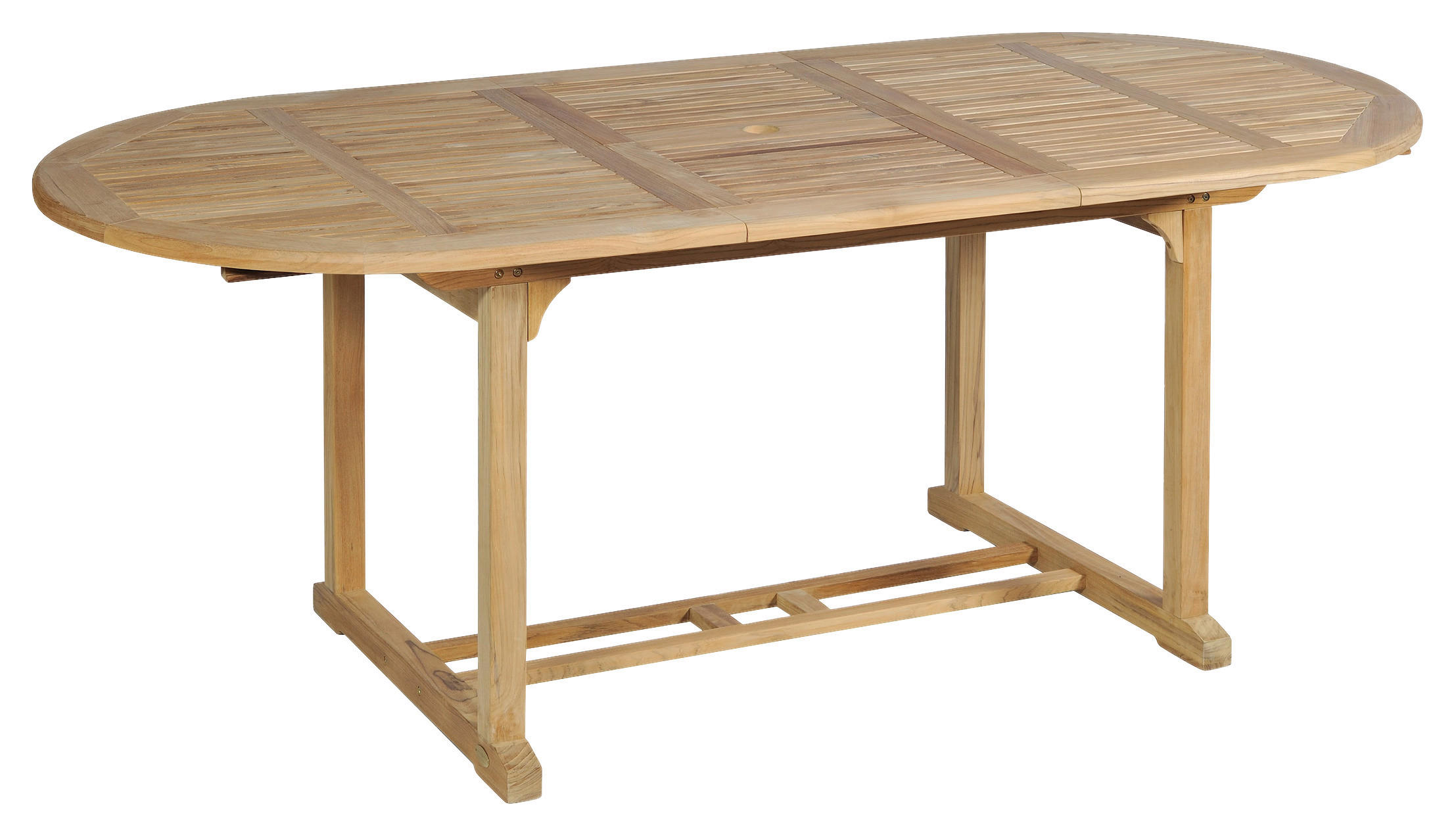 GARTENTISCH 160/95/75 cm Holz oval  - Hellbraun, MODERN, Holz (160/95/75cm) - Gardenson