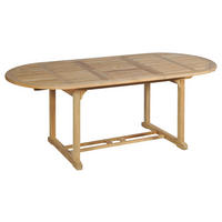 GARTENTISCH 160/95/75 cm Holz oval  - Hellbraun, MODERN, Holz (160/95/75cm) - Gardenson