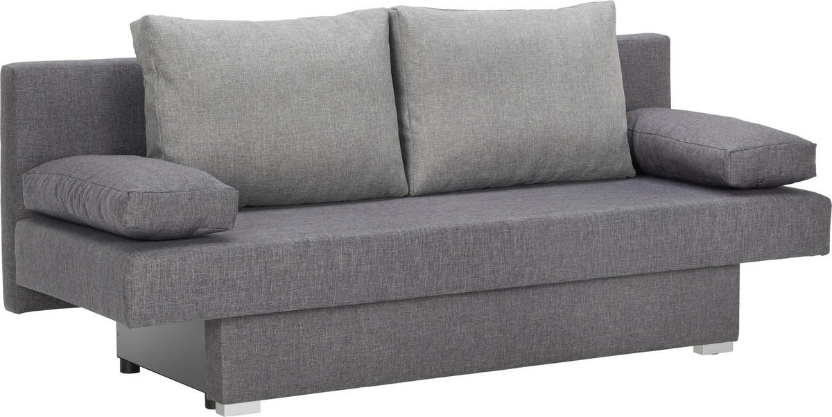 ROZKLADACIA POHOVKA, textil, sivá, tmavosivá - sivá/hliníková, Design, textil/plast (190/74-86/80cm) - Carryhome