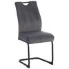 SCHWINGSTUHL  in Eisen Cord  - Anthrazit/Schwarz, Design, Textil/Metall (43/97/57cm) - home24