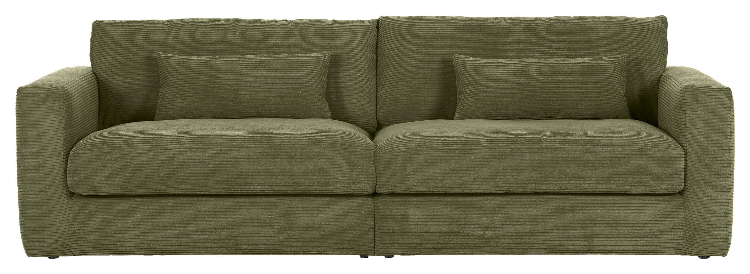 BIGSOFA Cord Dunkelgrün  - Dunkelgrün/Schwarz, KONVENTIONELL, Kunststoff/Textil (260/66/115cm) - Carryhome