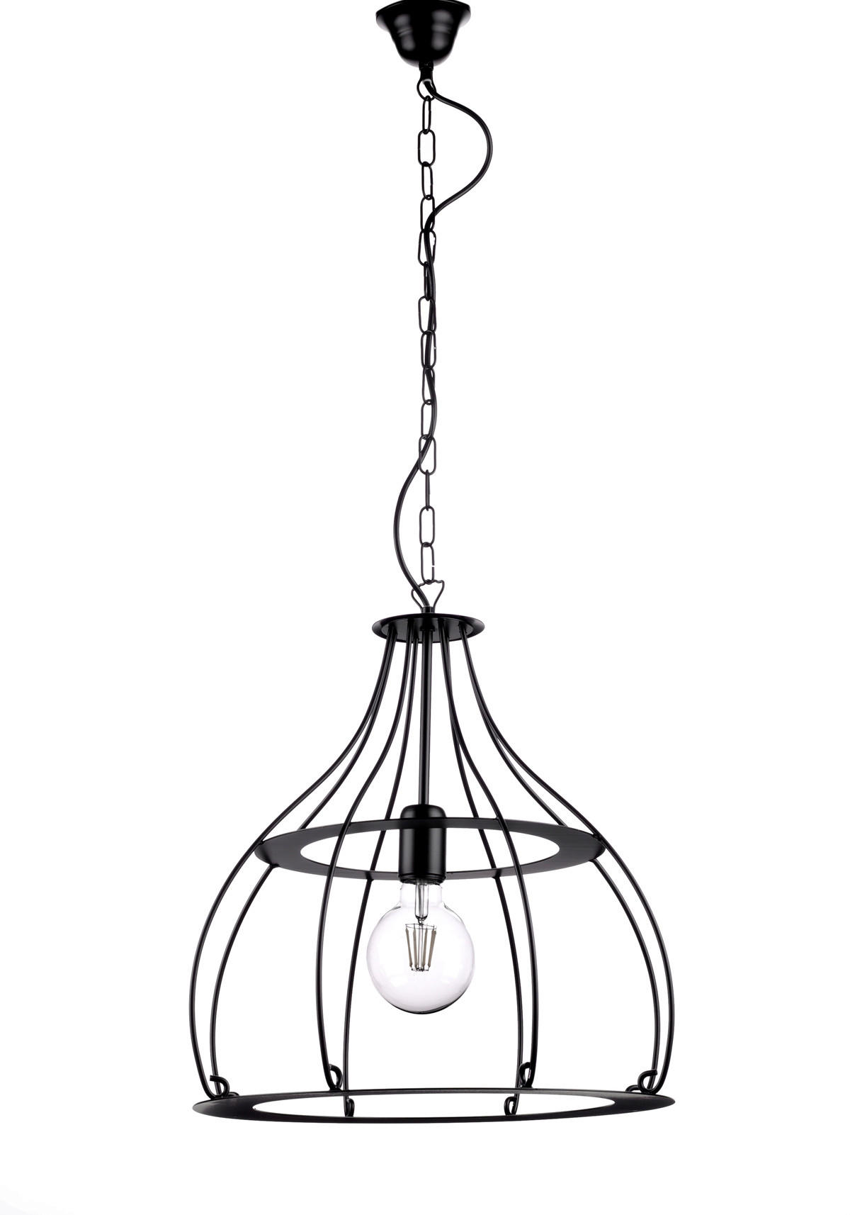 HÄNGELEUCHTE 40/90 cm   - Schwarz, KONVENTIONELL, Metall (40/90cm)