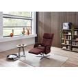RELAXSESSEL in Leder Bordeaux  - Edelstahlfarben/Bordeaux, Design, Leder/Metall (70/124/85cm) - Cantus