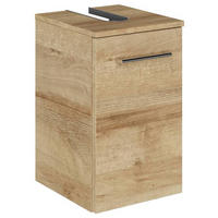 WASCHBECKENUNTERSCHRANK 30/49,8/33,3 cm  - Chromfarben/Eichefarben, KONVENTIONELL, Holzwerkstoff/Metall (30/49,8/33,3cm) - Sadena