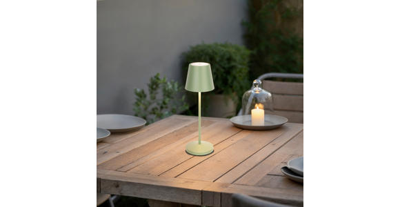 AKKU-TISCHLEUCHTE Denver 11/35 cm  - Grün, Trend, Metall (11/35cm) - Novel